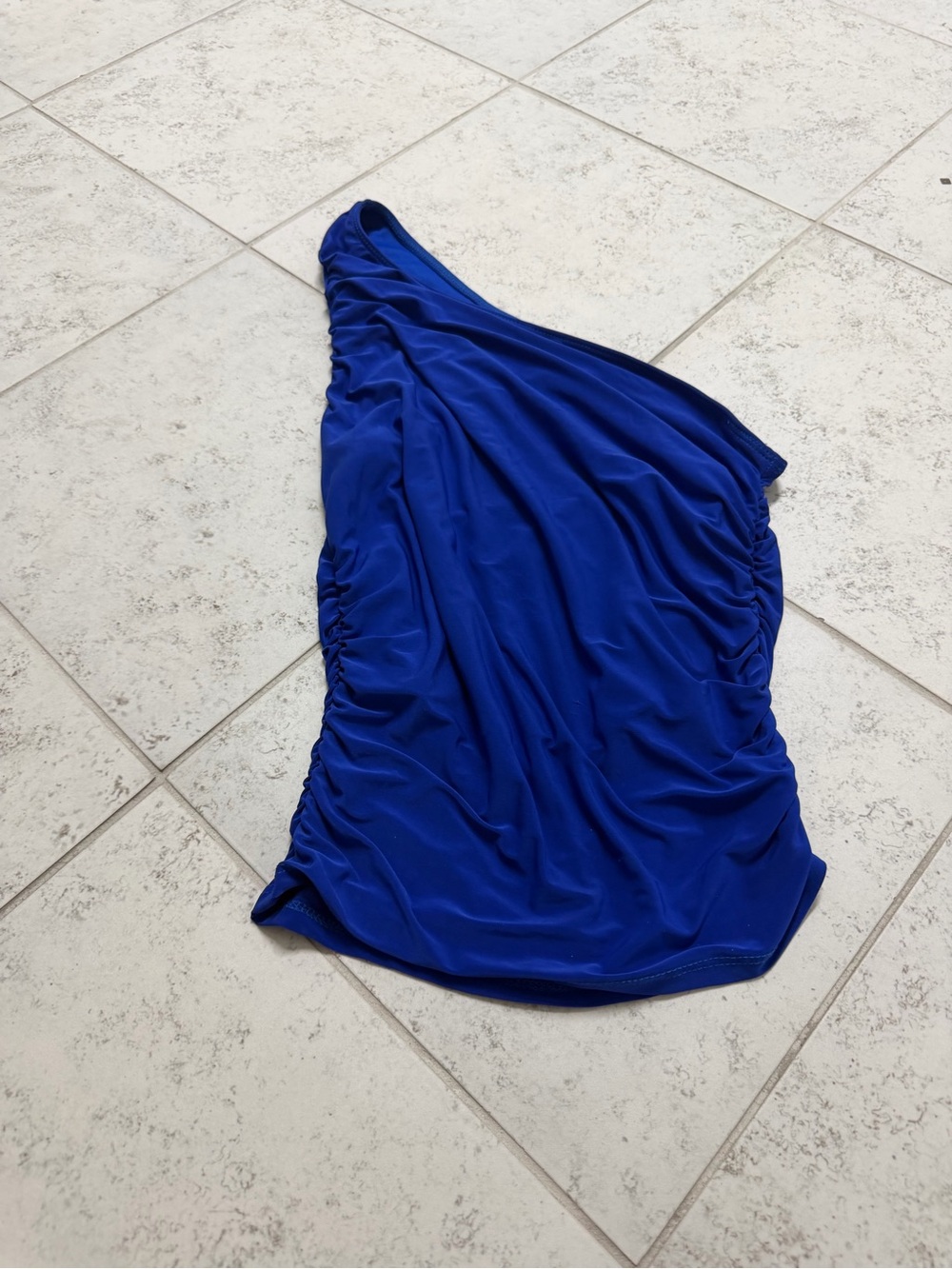 21 Saints One-Shoulder Royal Blue Ruched Side Top size M